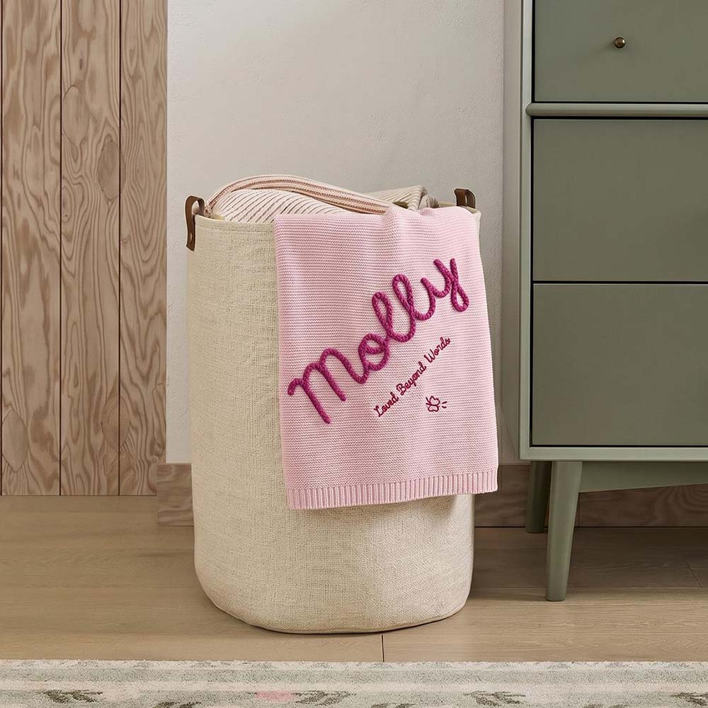 Personalized Hand Embroidered Knit Blanket for Baby | CWBaby512