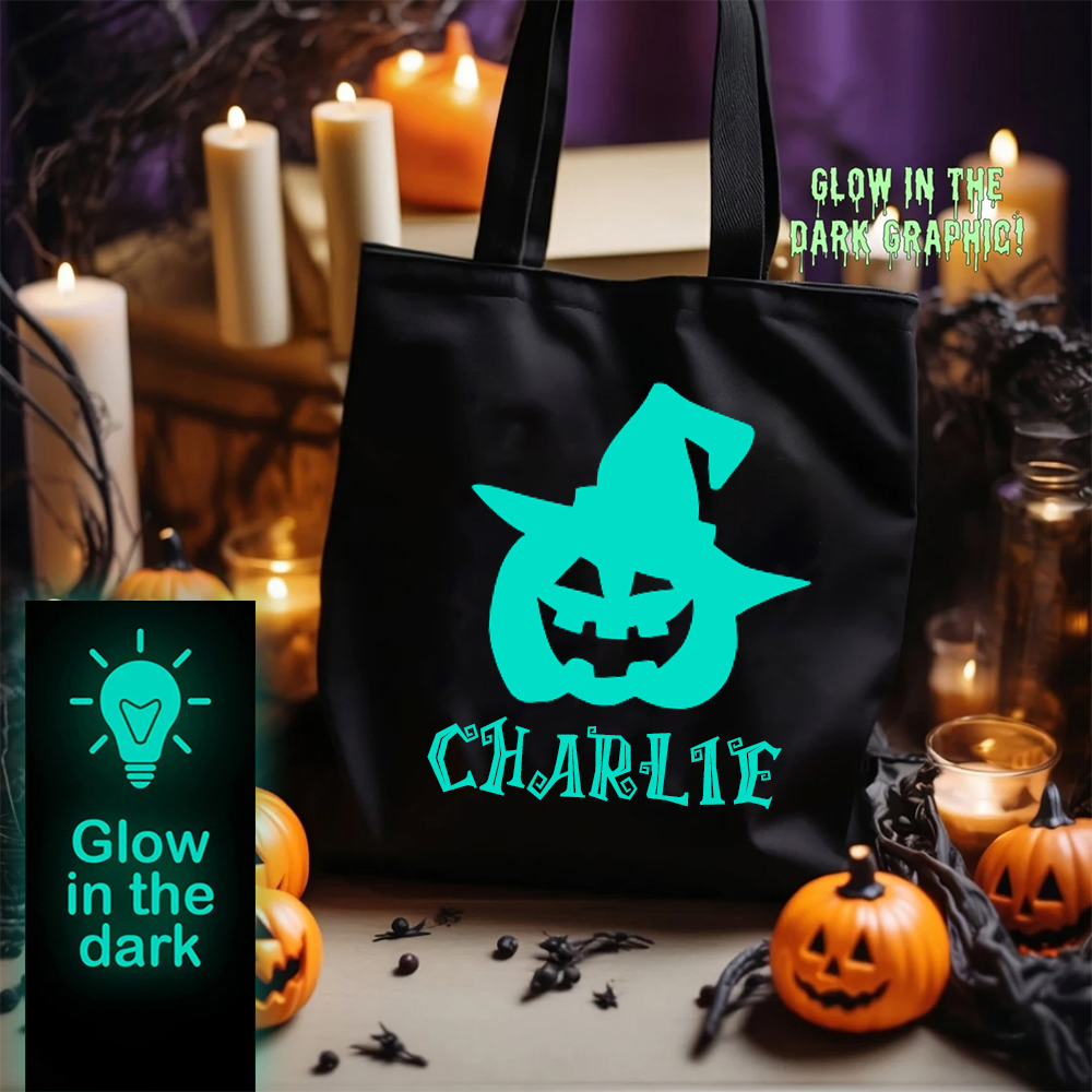 Personalized Glow In The Dark Halloween Treat Bag | CWHalloween16