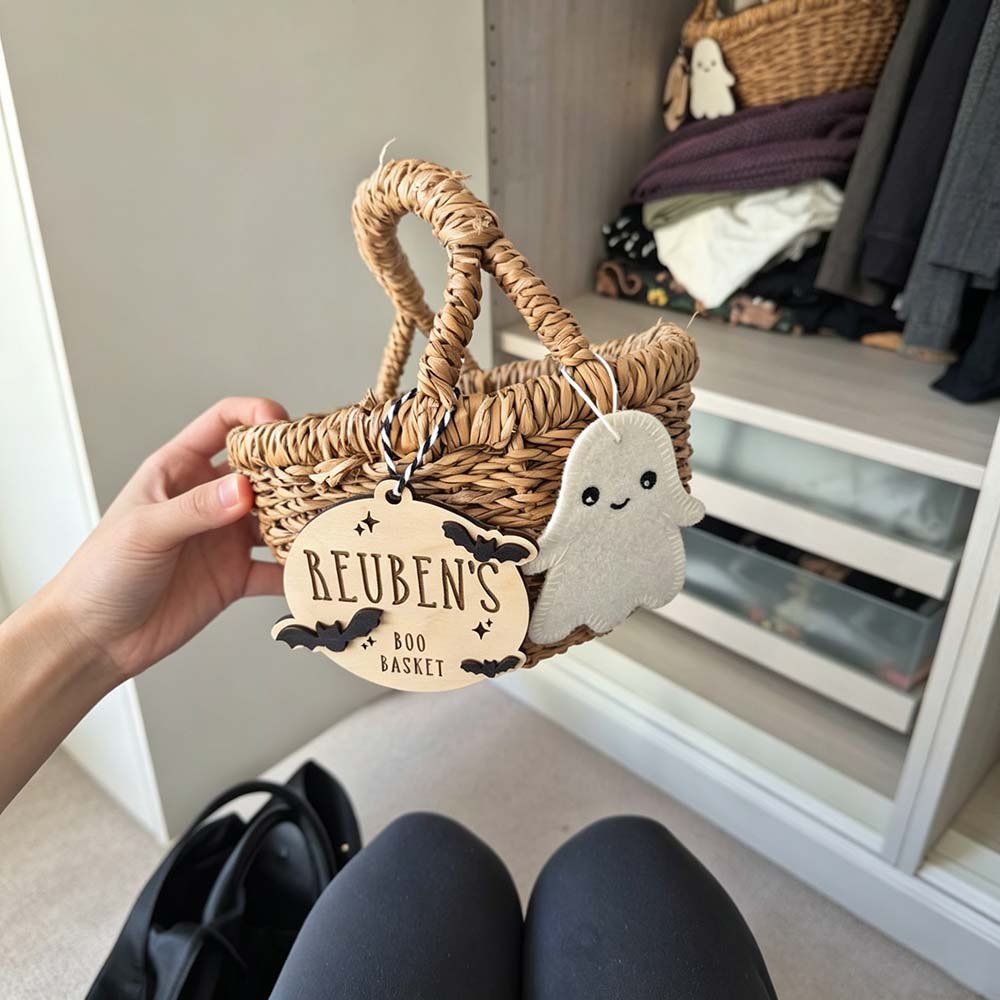 Personalized Halloween Name Boo Basket Tag | CWHalloween86