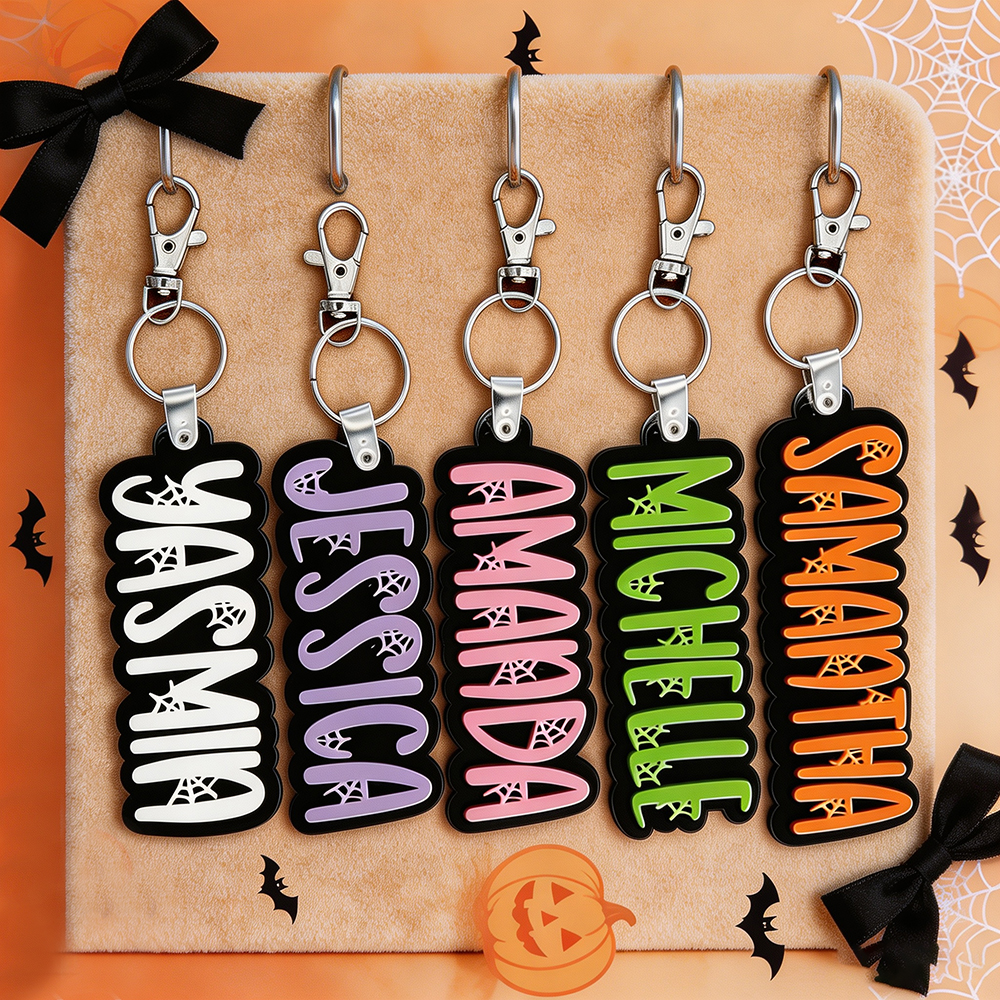 Personalized Halloween Name Tag Keychain | CWHalloween78