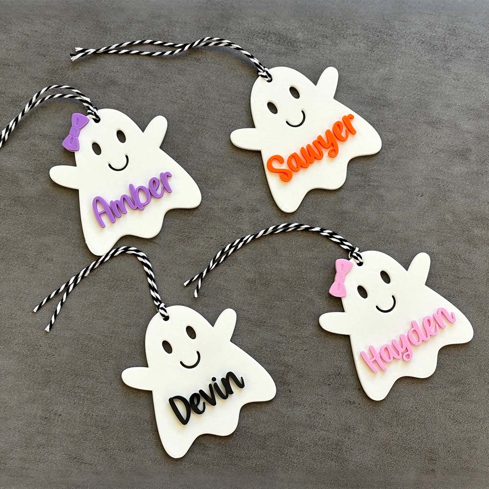 Personalized Halloween Cute Ghost Name Boo Basket Tag | CWHalloween88