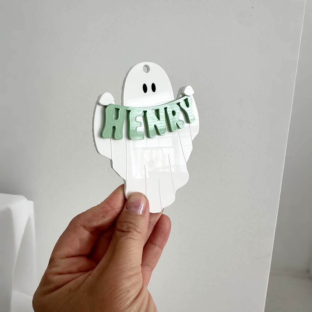 Personalized Halloween Cute Ghost Name Boo Basket Tag | CWHalloween89