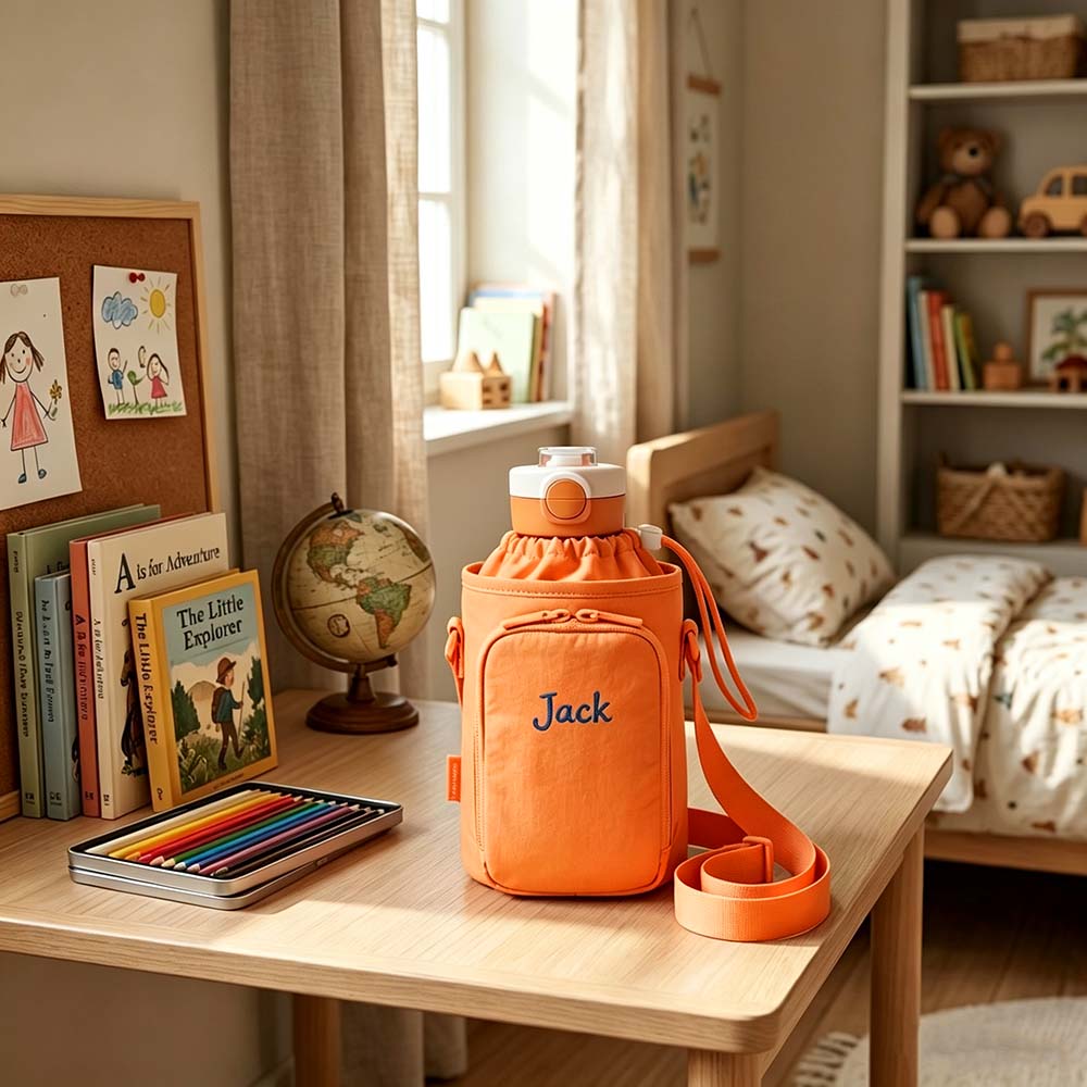 Personalized Embroidered Kids Water Bottle Carrier | CWPack387