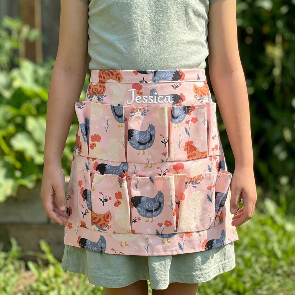 Personalised Embroidered Egg Gathering Half Apron | Apron51