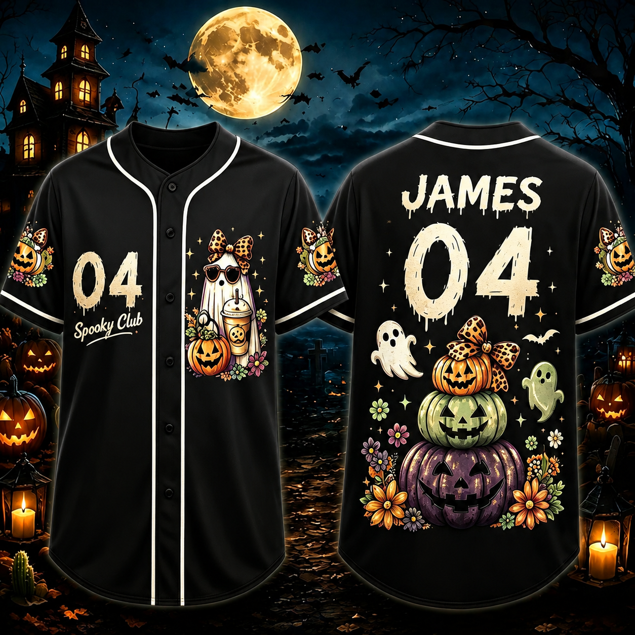 Personalized Halloween Button Up Baseball Jersey For Kid & Adult | CWHalloween91