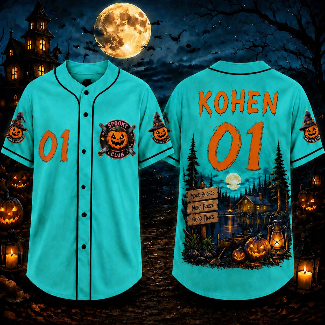 Personalized Halloween Button Up Baseball Jersey For Kid & Adult | CWHalloween93