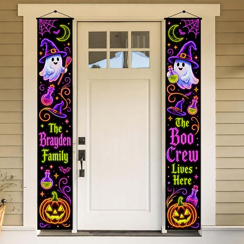 Personalized Halloween Family Name Door Banners | CWHalloween113