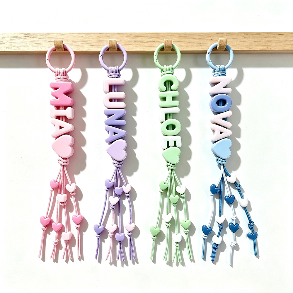 Personalized Colorful Name Letter Beaded Keychain | CWGift81