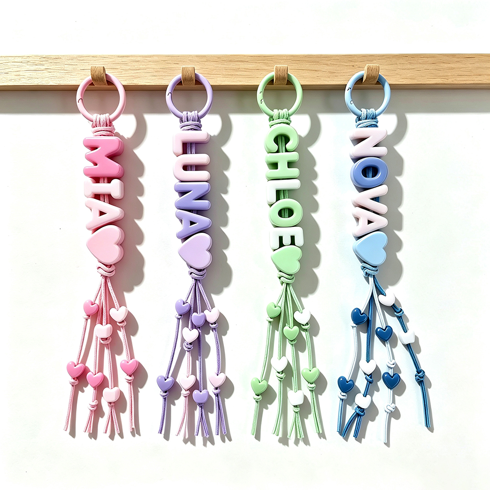 Personalized Colorful Name Letter Beaded Keychain | CWGift81