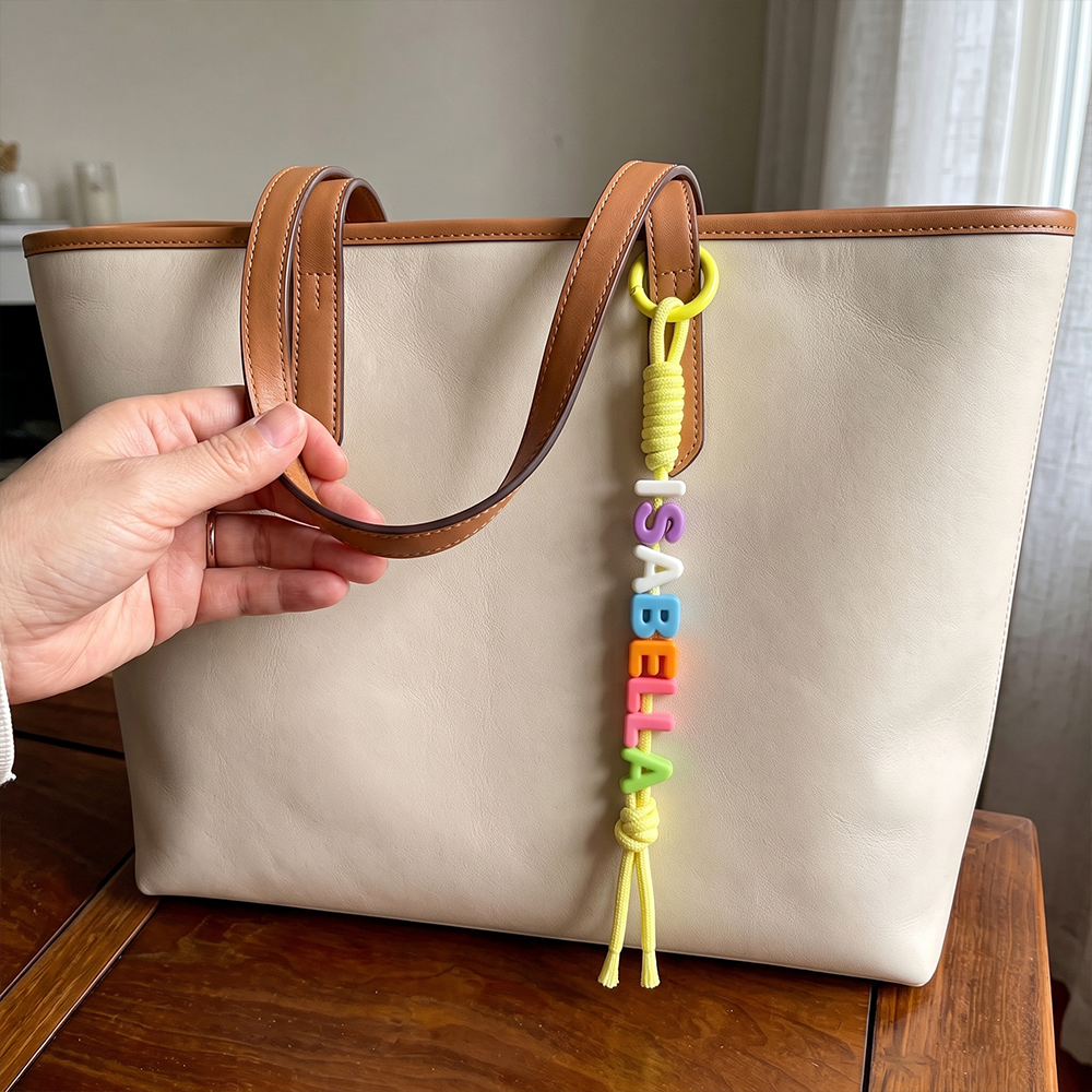 Personalized Colorful Name Letter Beaded Bag Tag | CWGift76