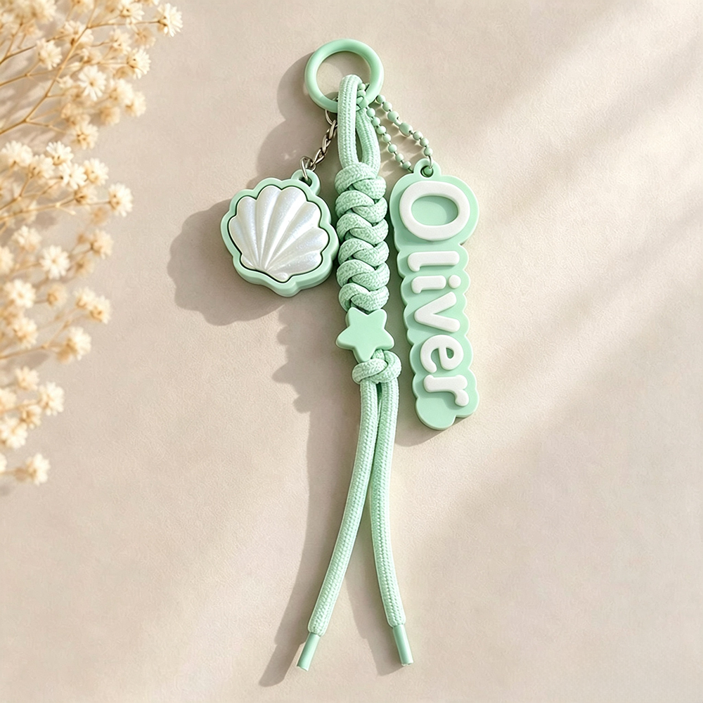 Personalized 3D Printed Name Seashell Keychain with | CWGift83