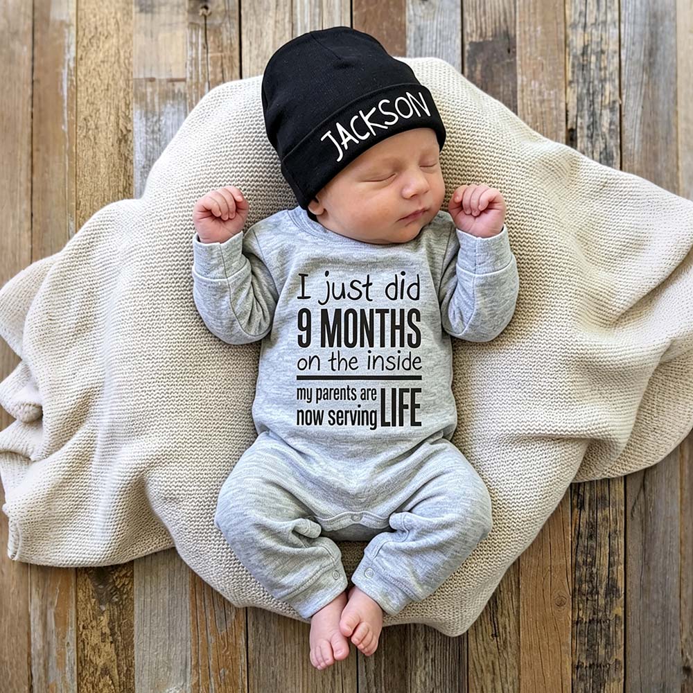 Personalized Baby Coming Home Romper & Hat Set | CWBaby515