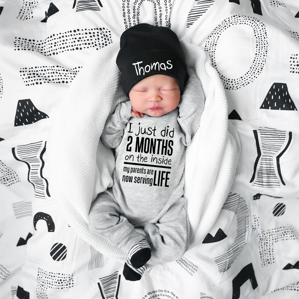 Personalized Baby Coming Home Romper & Hat Set | CWBaby515