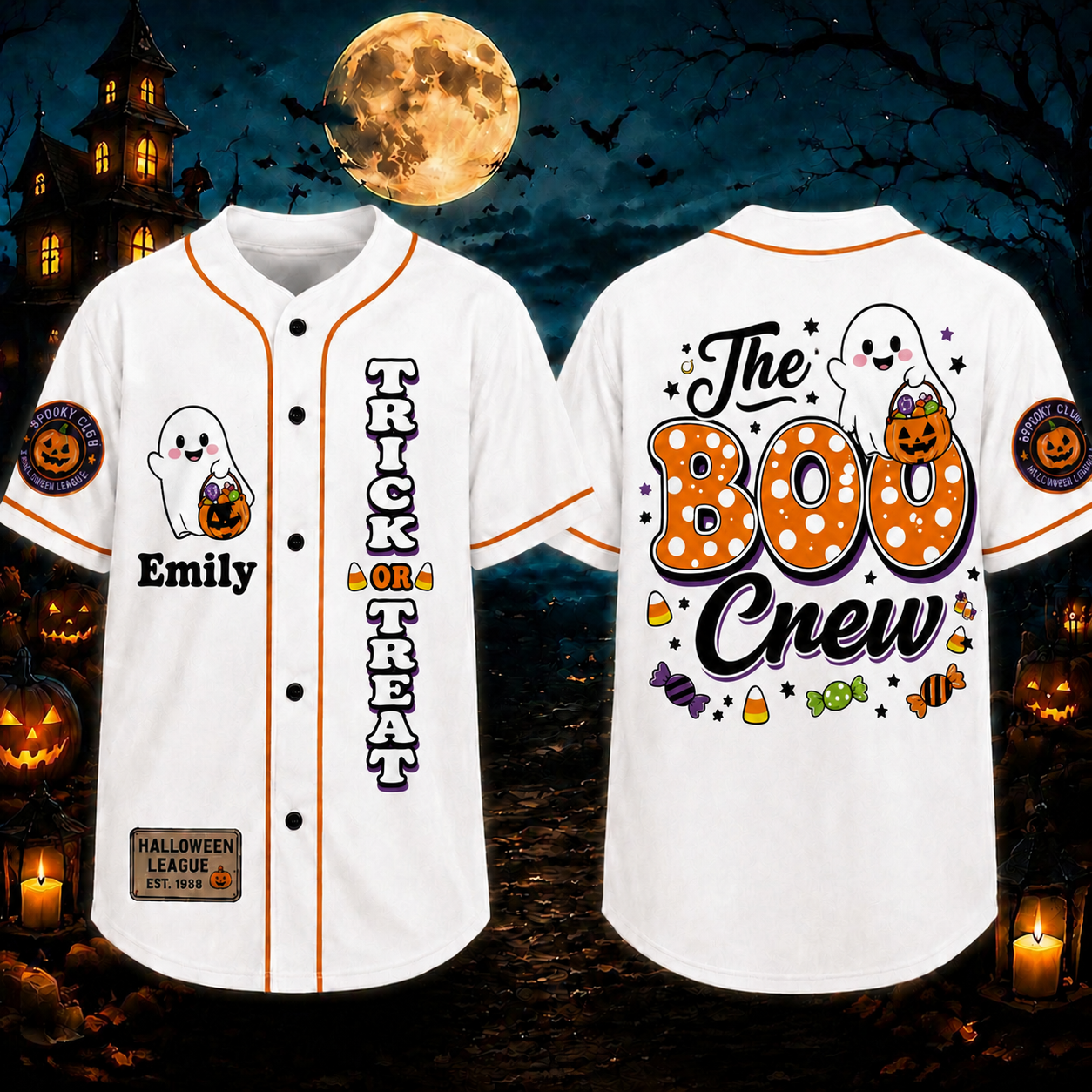 Personalized Halloween Button Up Baseball Jersey For Kid & Adult | CWHalloween110