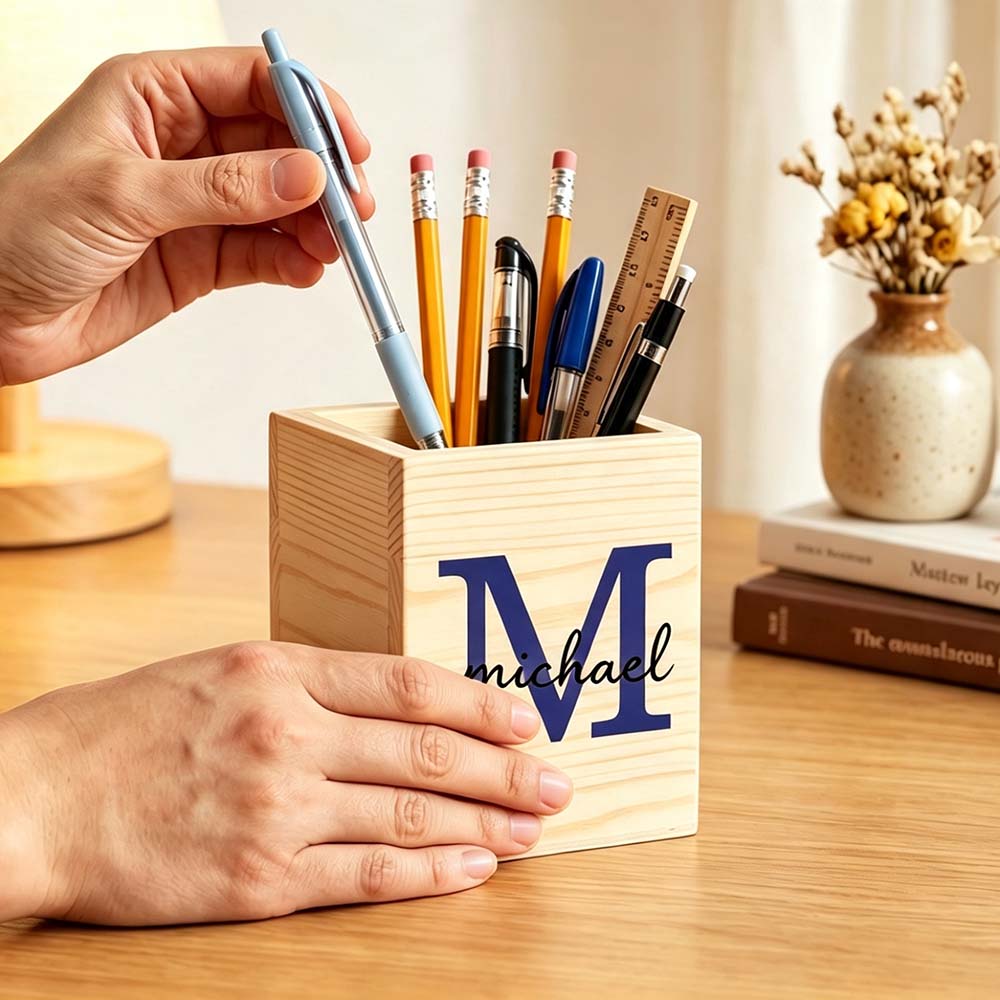 Personalized Wooden Pencil Holder For Kids | CWToy203