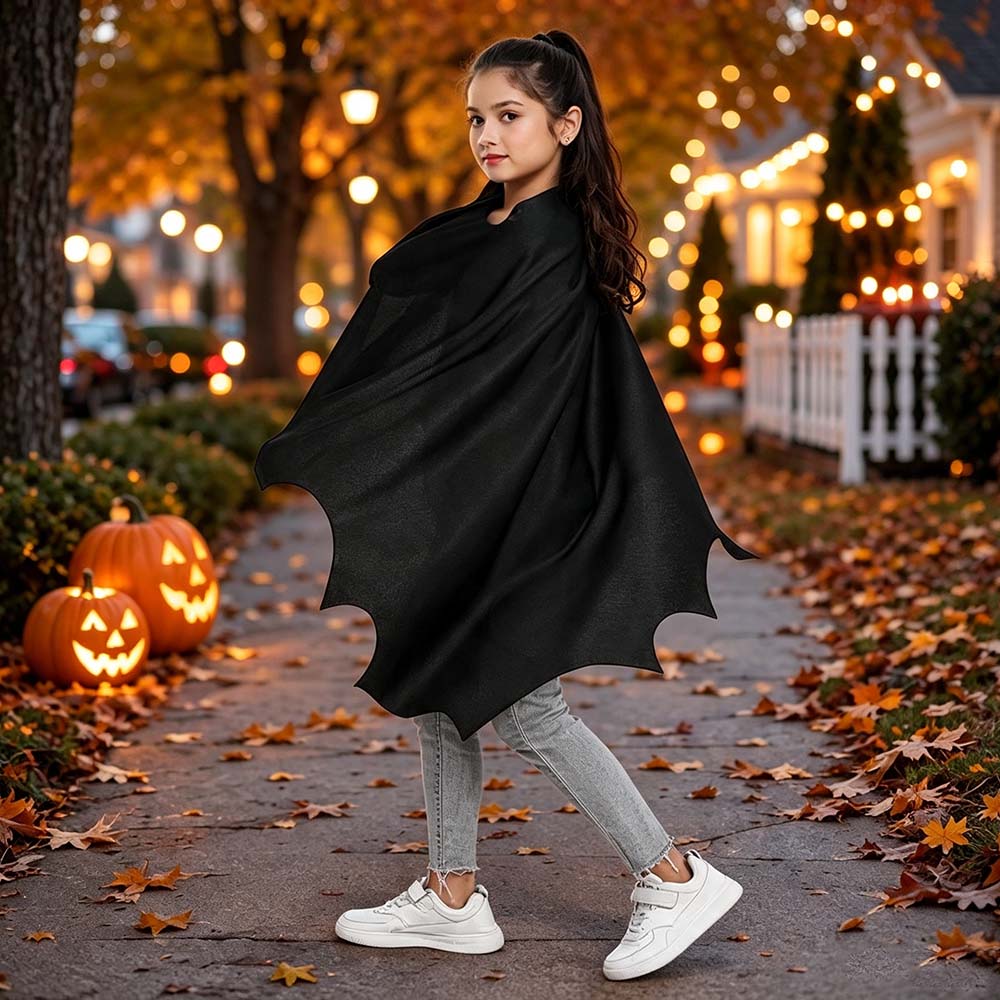 Personalized Hand Embroidered Halloween Kids Bat Wing Cape | CWHalloween121