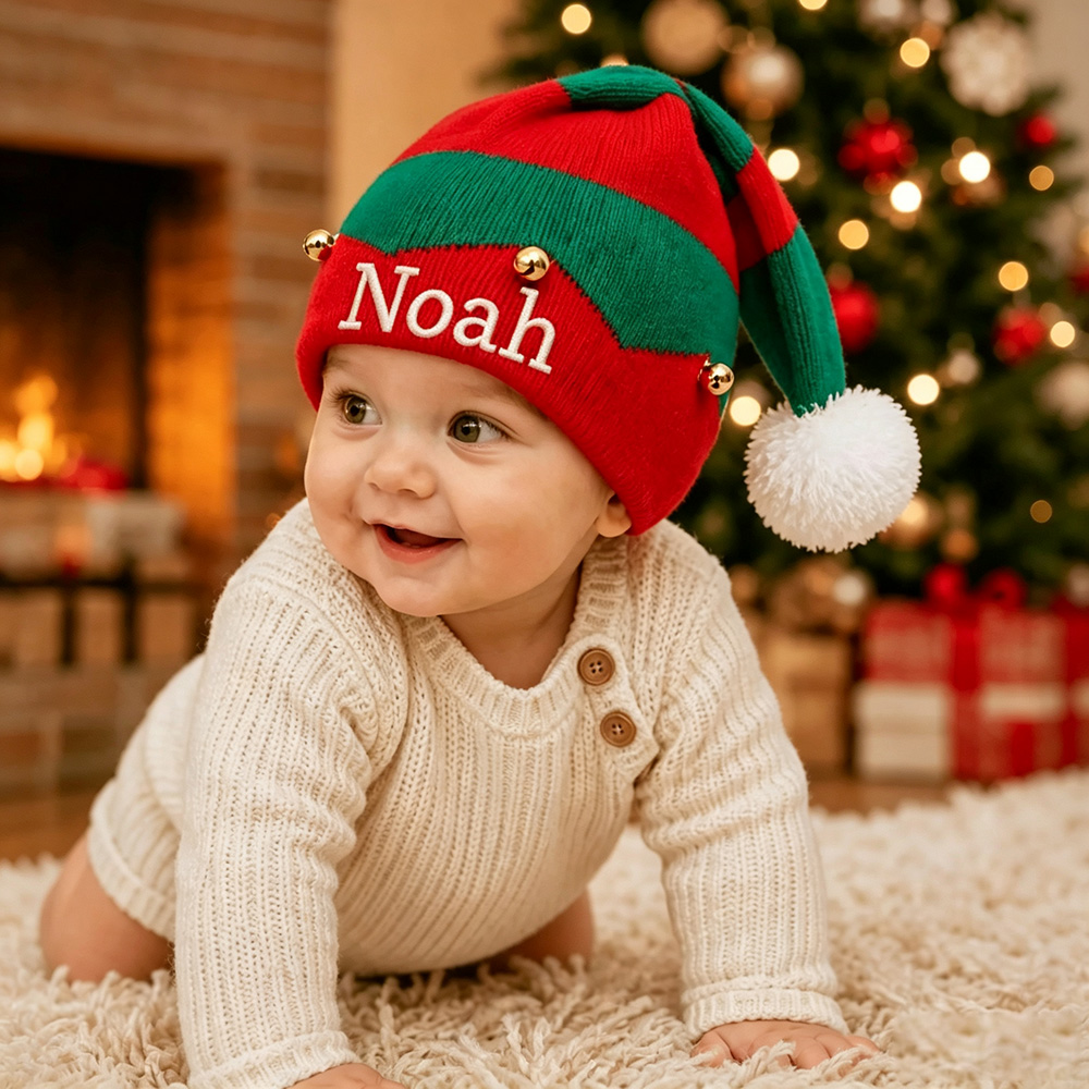 Personalized Embroidery Plush Christmas Santa Hat For Kid & Adult | MCGift374