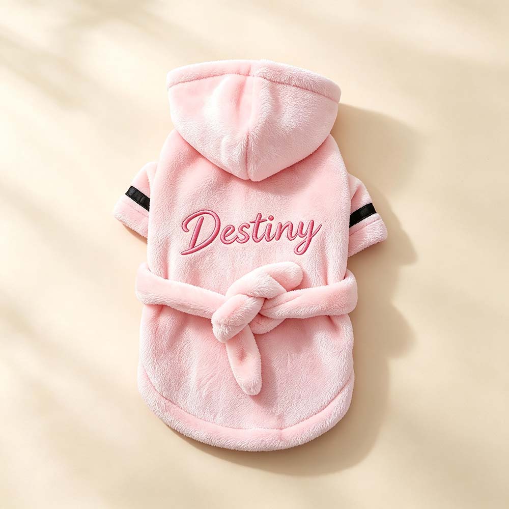 Personalized Embroidery Soft Hooded Pet Bathrobe | BKPet569