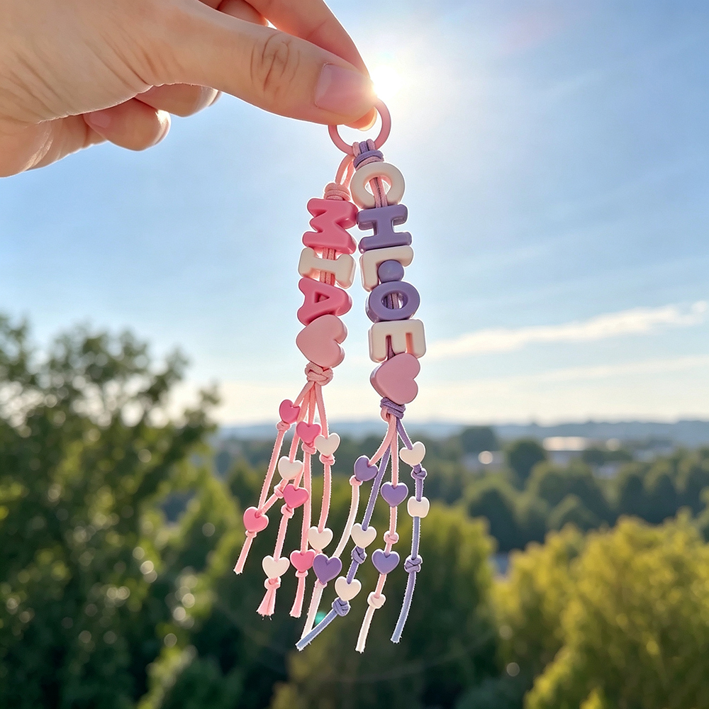 Personalized Colorful Name Letter Beaded Keychain | CWGift81