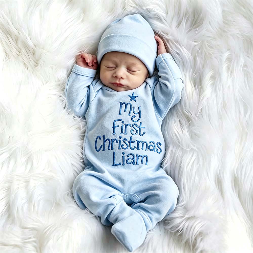 Personalized Embroidery Baby First Christmas Outfit Set | MCGift379