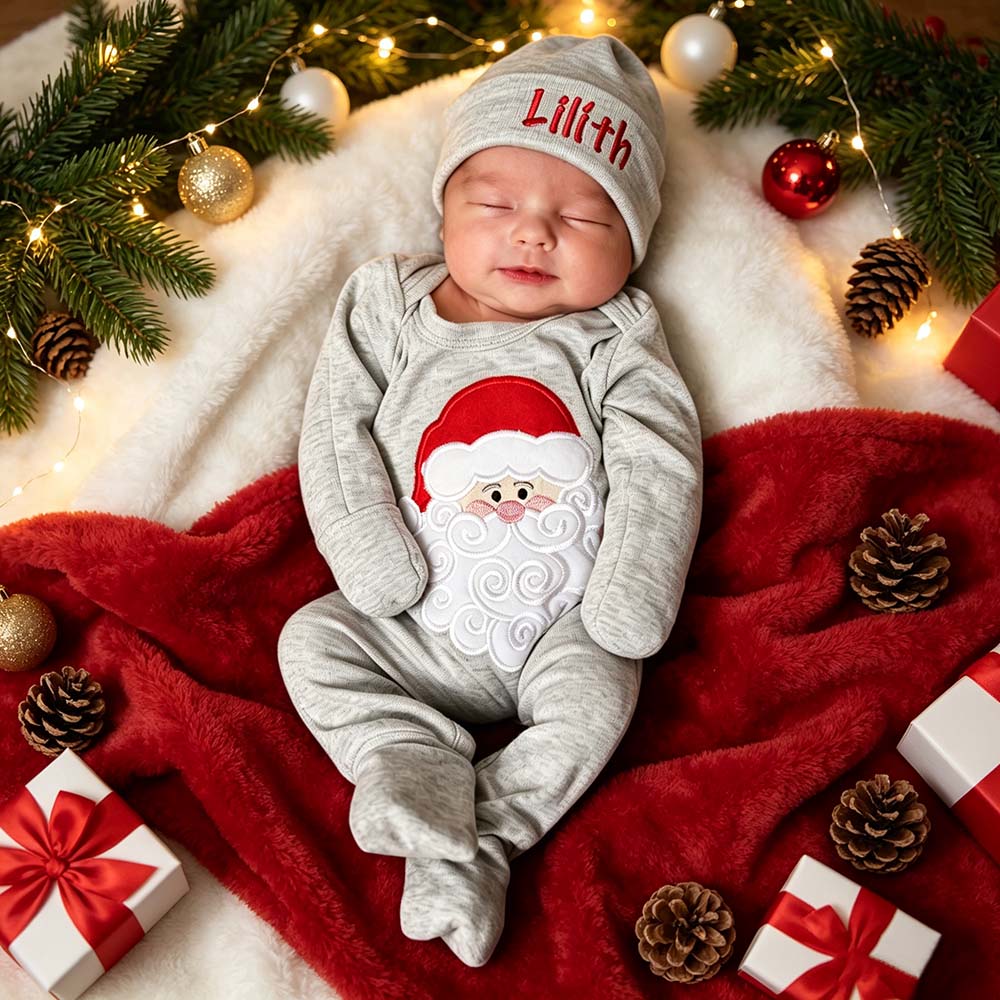 Personalized Embroidery Baby Christmas Santa Outfit Set | MCGift378