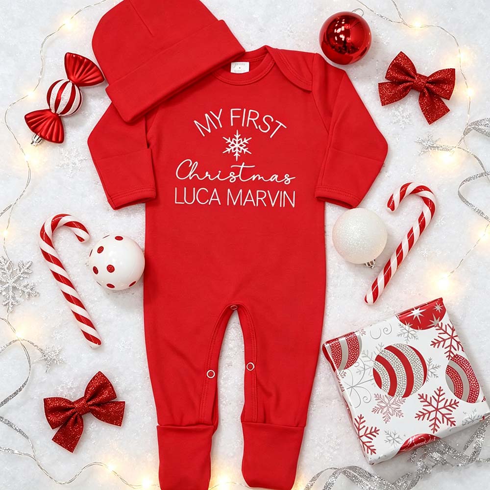 Personalized Embroidery Baby First Christmas Outfit Set | MCGift380