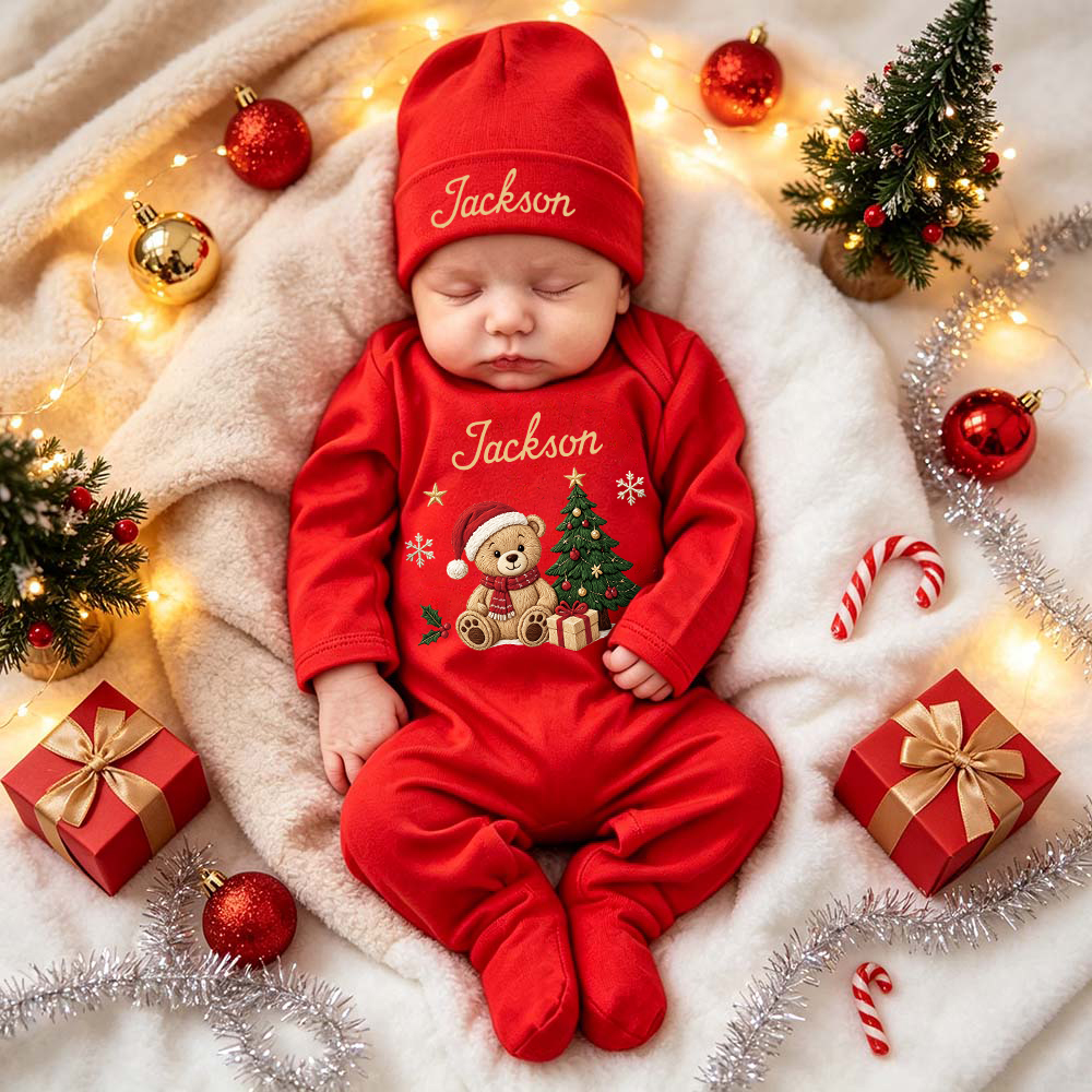 Personalized Baby Cute Design First Christmas Outfit Set | MCGift381