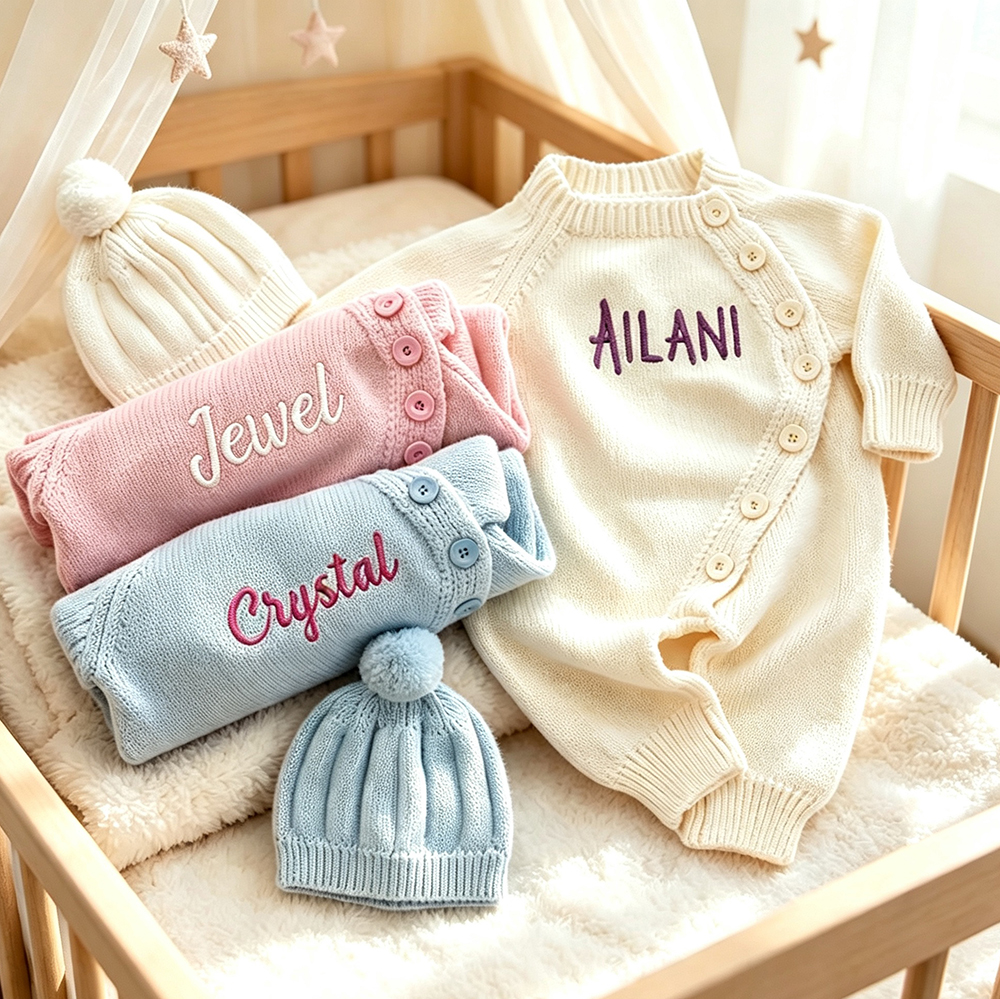 Personalized Embroidered Kids Color Romper Set | inSet13