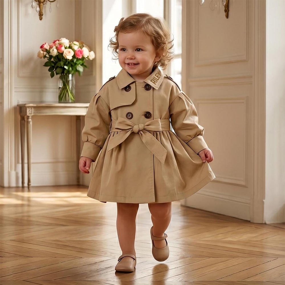 Personalized Classic British Style Windbreaker for Girls | CWBaby527