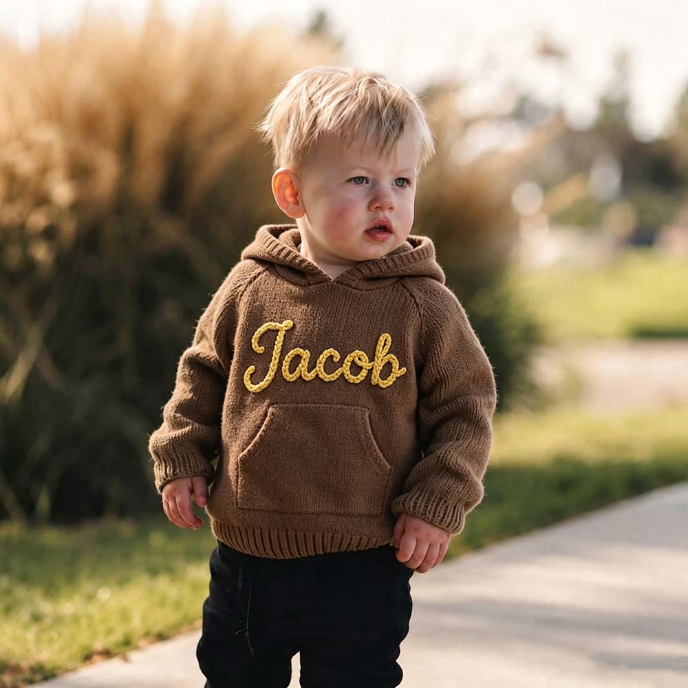 Personalized Hand Embroidered Kids Hoodie Sweater | CWBaby528
