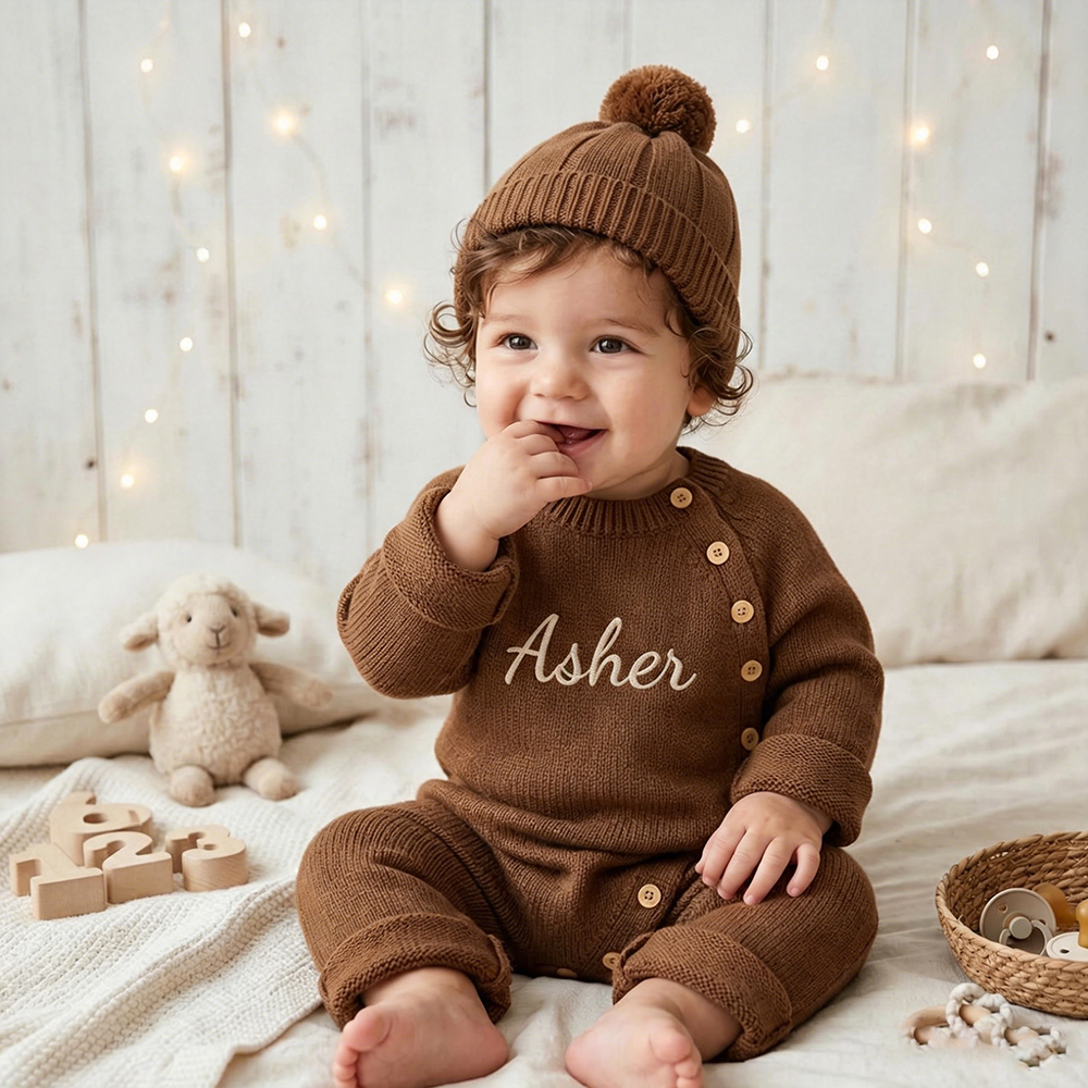 Personalized Embroidered Kids Color Romper Set | inSet13
