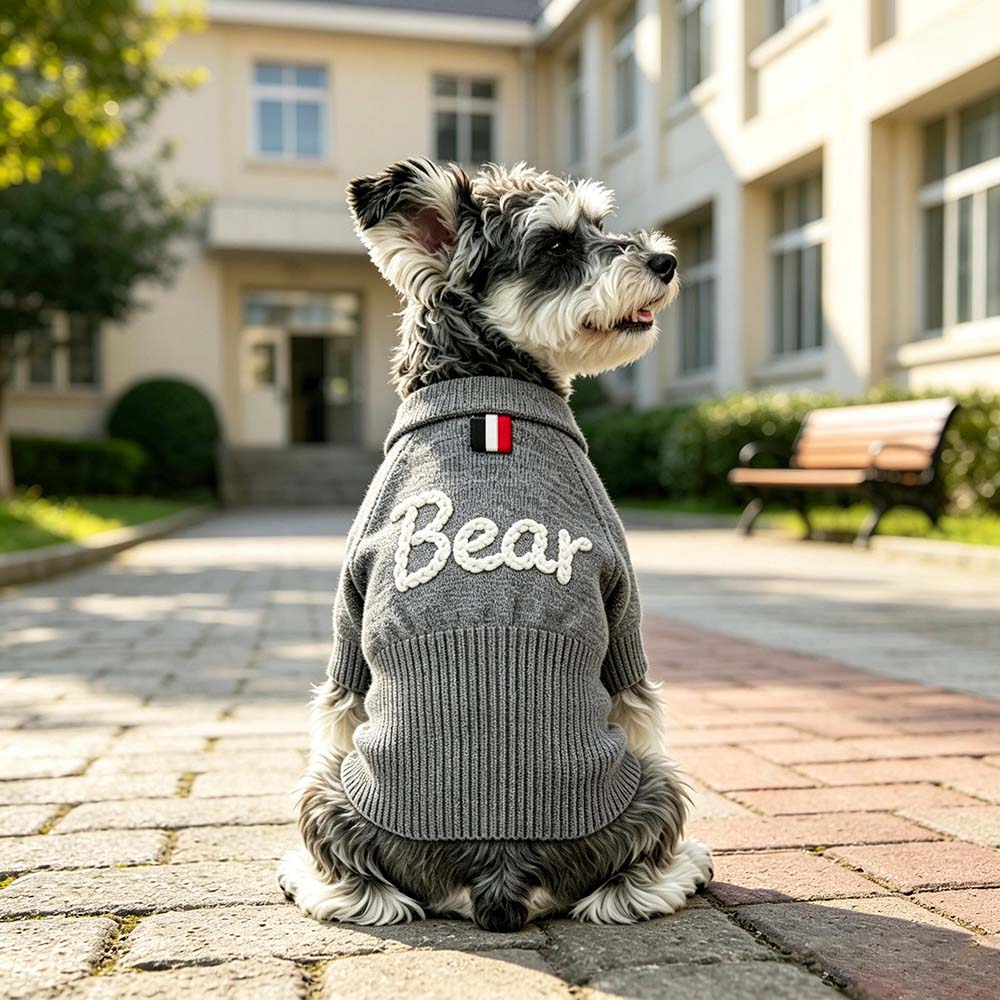 Personalized Hand Embroidered Pets Knit Cardigan | BKPet582