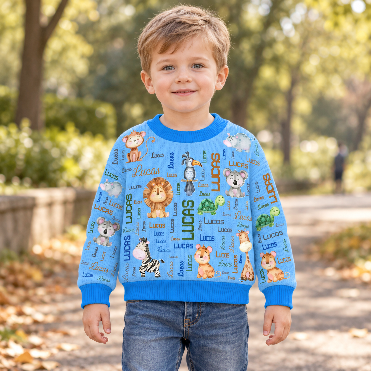 Personalized Lovely Kids Adorable Animals Knit Sweater | CWSweater17