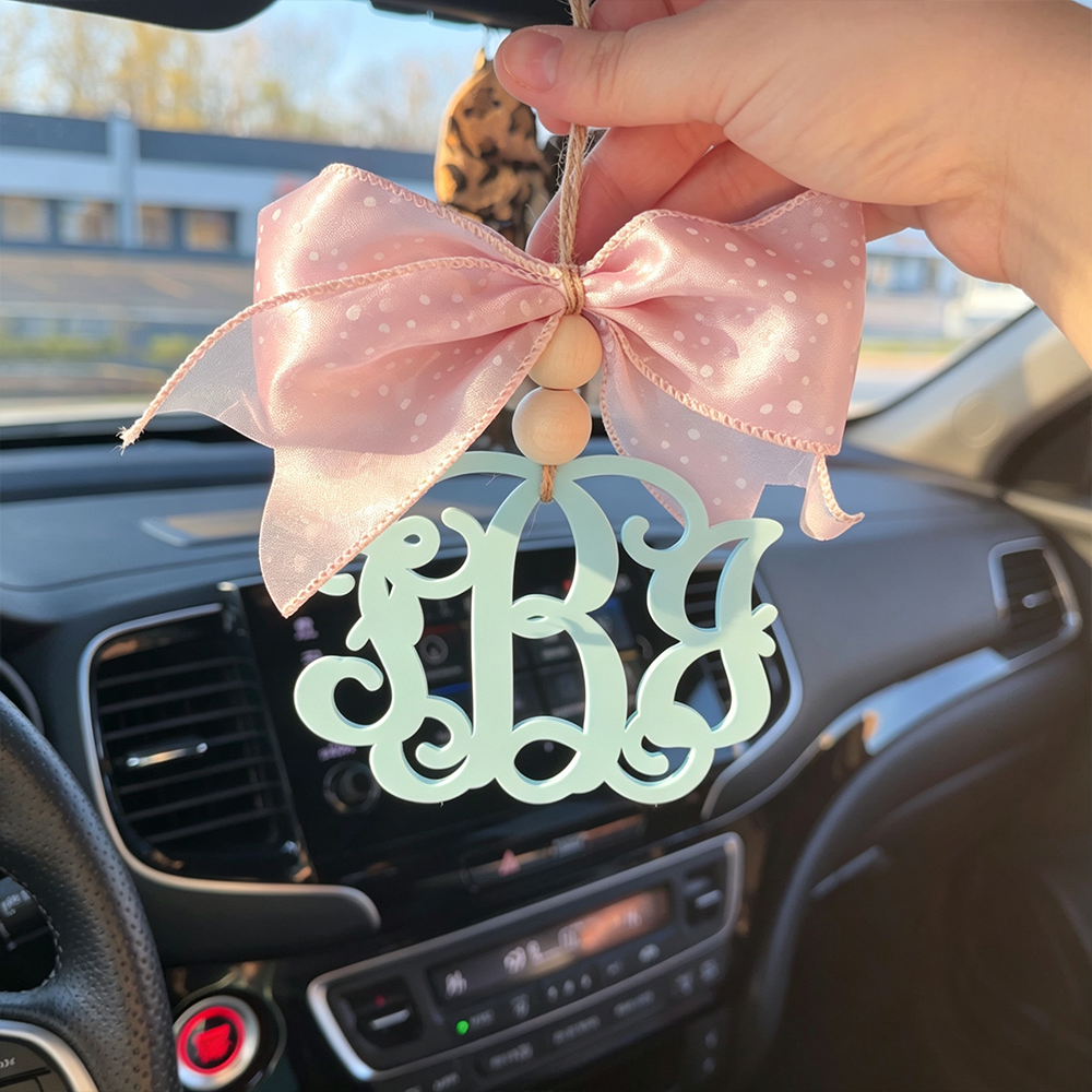 Personalized 3D Printed Car Monogram Charm | CWGift108