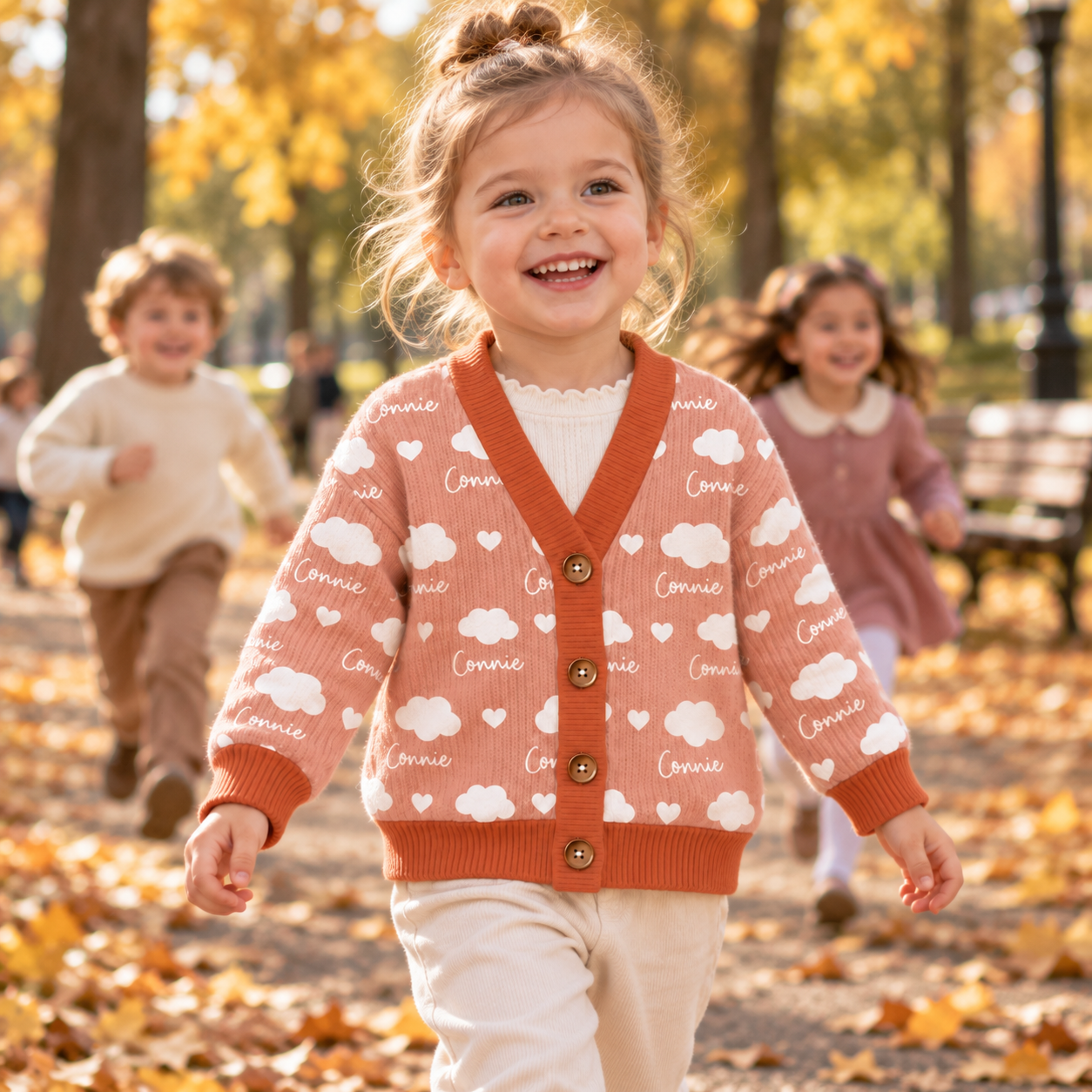Personalized Lovely Kids Soft Clouds Knit Sweater | CWSweater31