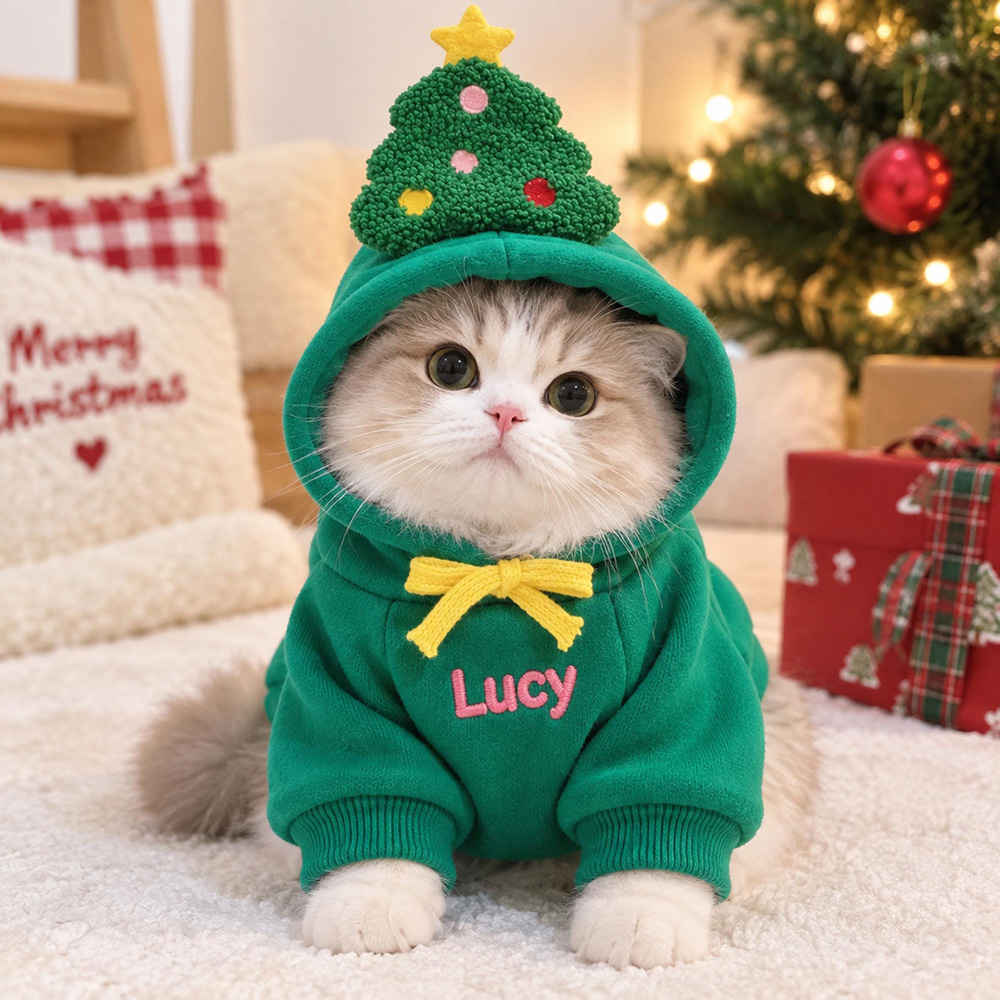 Personalized Embroidered Lovely Pet Christmas Hoodie | MCGift431