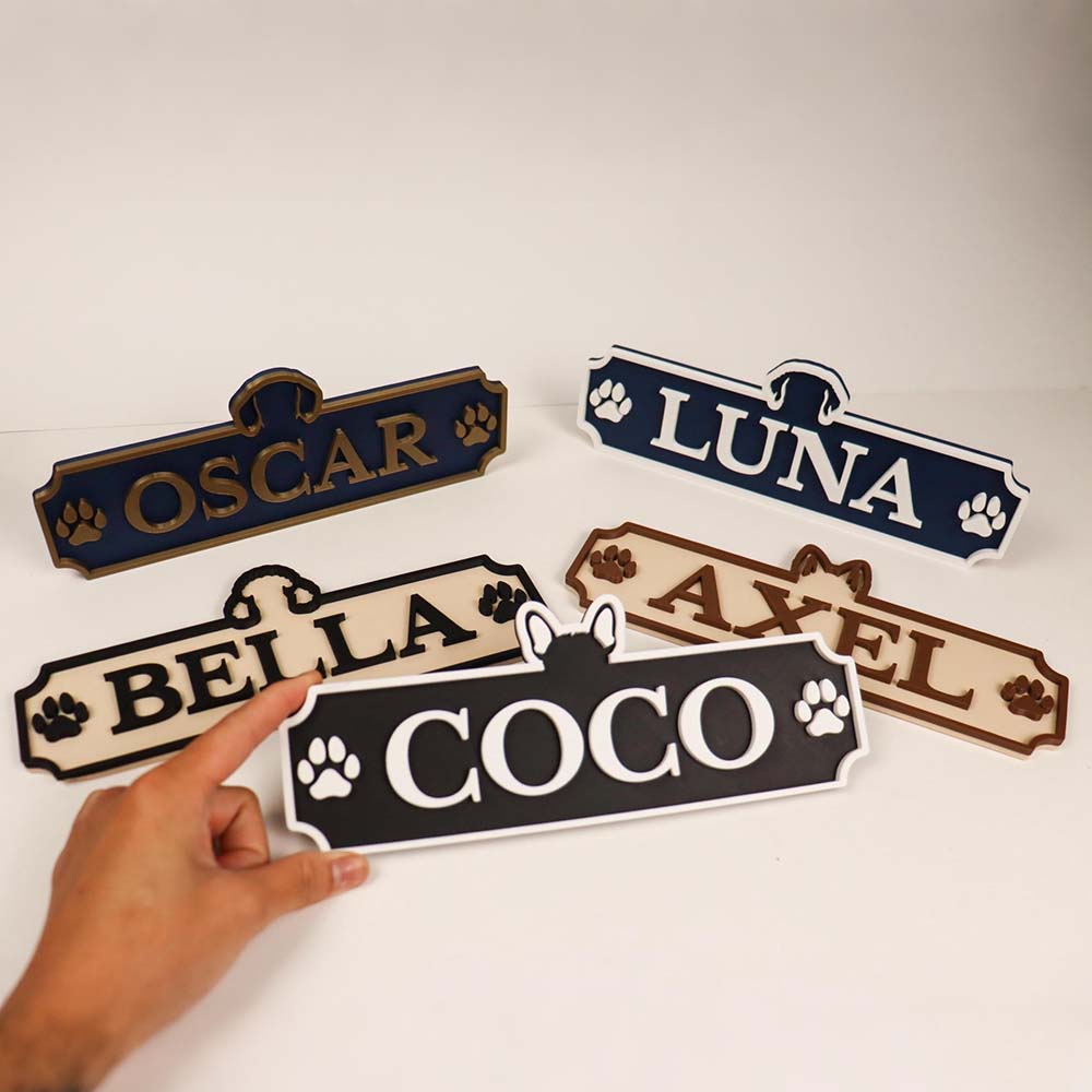 Personalized 3D Printed Pets Name Sign Hanging Tag | BKPet612