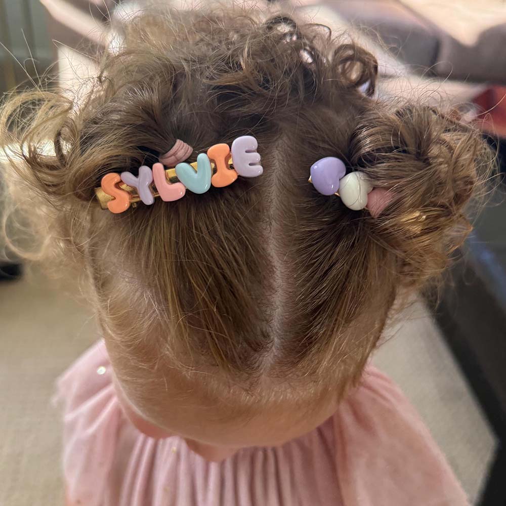 Personalized Girls Colorful Monogram Hair Clip | CWBaby551