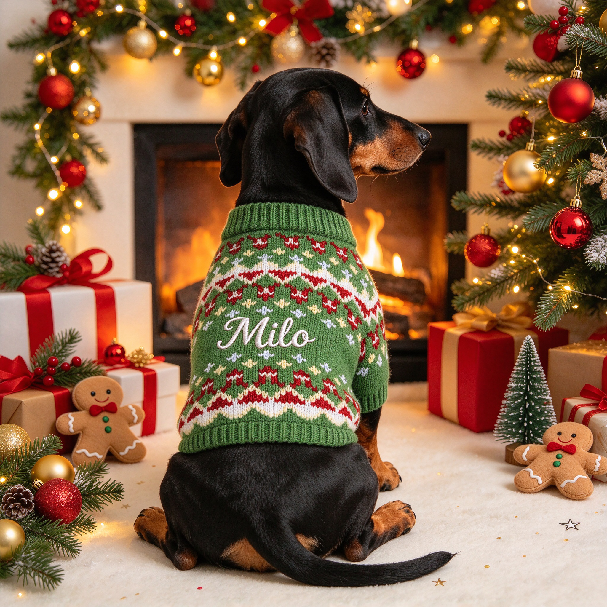 Personalized Embroidered Pets Christmas Knit Sweater | MCGift413