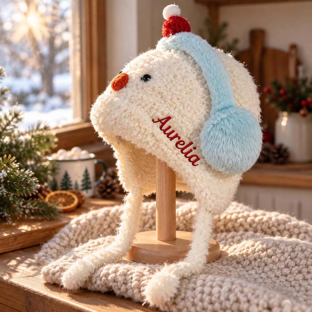 Personalized Embroidered Kids Animal Ear Flap Winter Hat | HSKid107