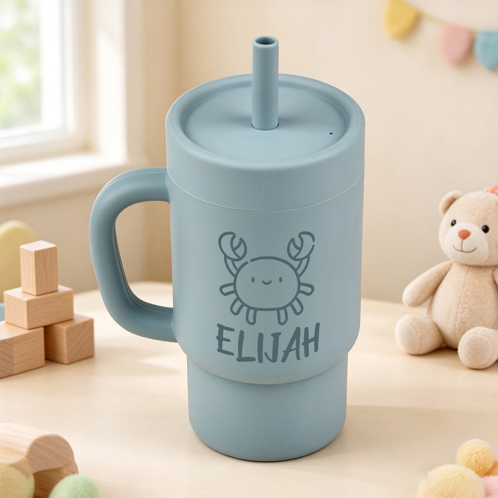 Personalised 10oz Stainless Steel Sippy Cup for Kids | KidCup10