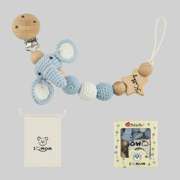 Personalized Baby Pacifier Crochet Animals Clip | CWBaby42