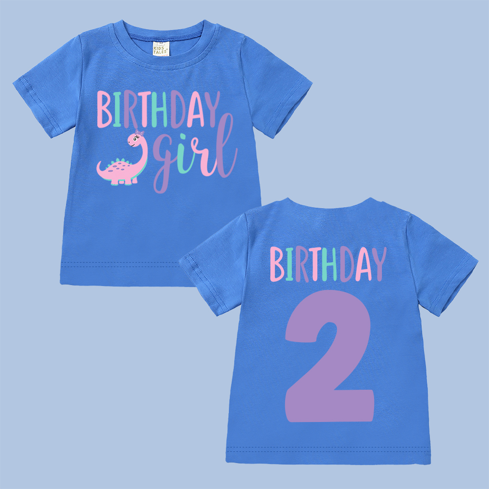 Personalized Cute Dinosaur Girl Birthday T-Shirt | inBirth17