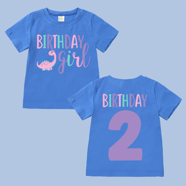 Personalized Cute Dinosaur Girl Birthday T-Shirt | inBirth17