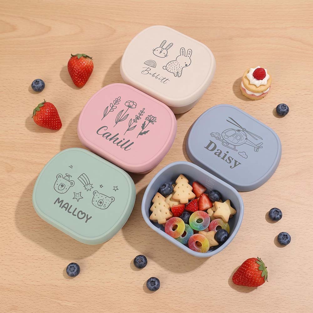 Personalised Cute Design Toddler Silicone Bento Box | CWBaby558