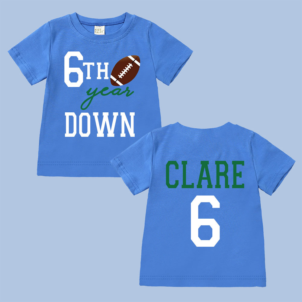 Personalized Three Year Down Football Birthday T-Shirt | inBirth21