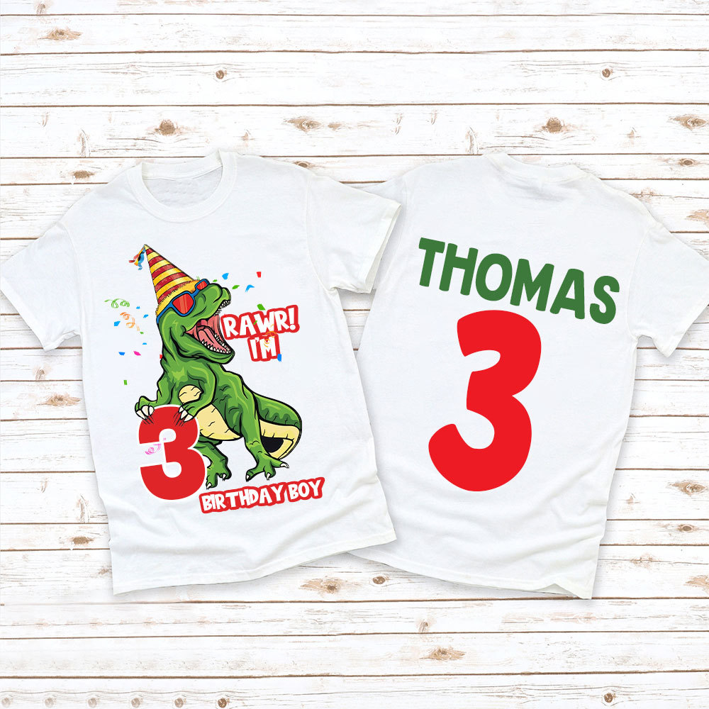 Personalized Dinosaur Birthday Boy T-Shirt | inBirth23