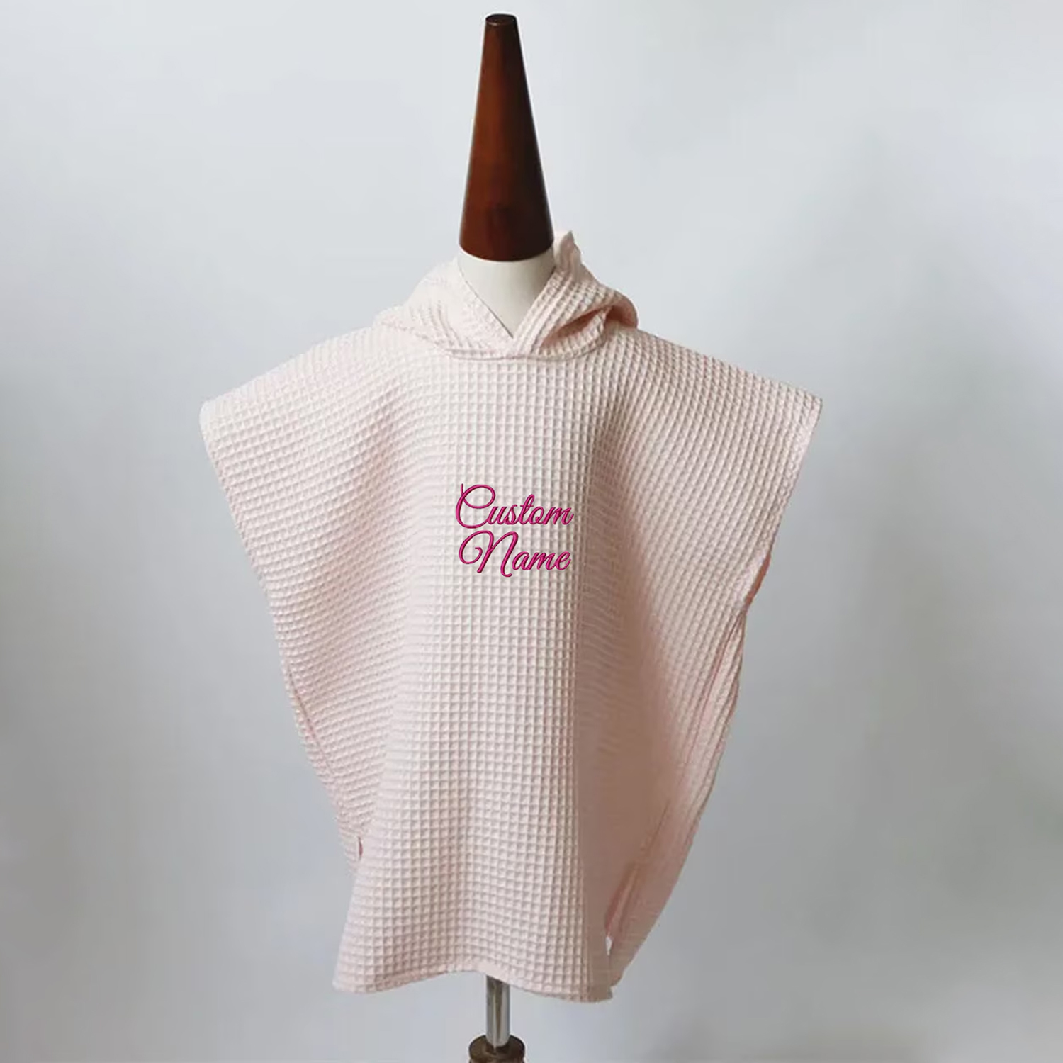 Personalized Embroidery Kids Waffle Beach Towel Poncho for Summer & Beach | CWBeach84
