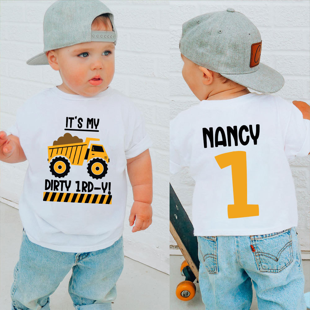 Personalized Truck Construction Dirty Birthday T-Shirt | inBirth25