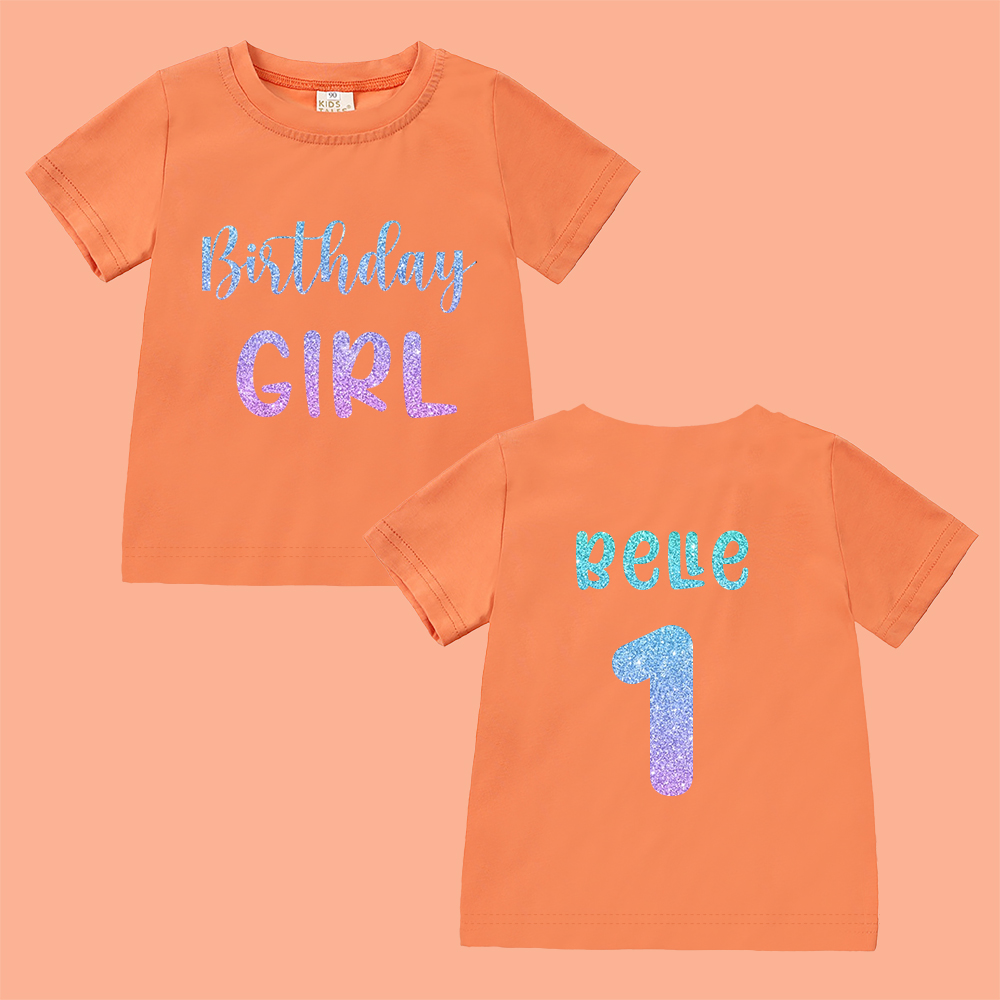 Personalized Colourful Birthday Girl Birthday T-Shirt | inBirth28